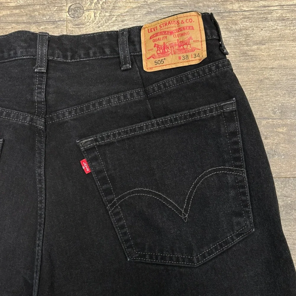 Vintage Levi's 505 Black Denim Jeans Men Size‎ 38x34 Canada y2k Regular Fit